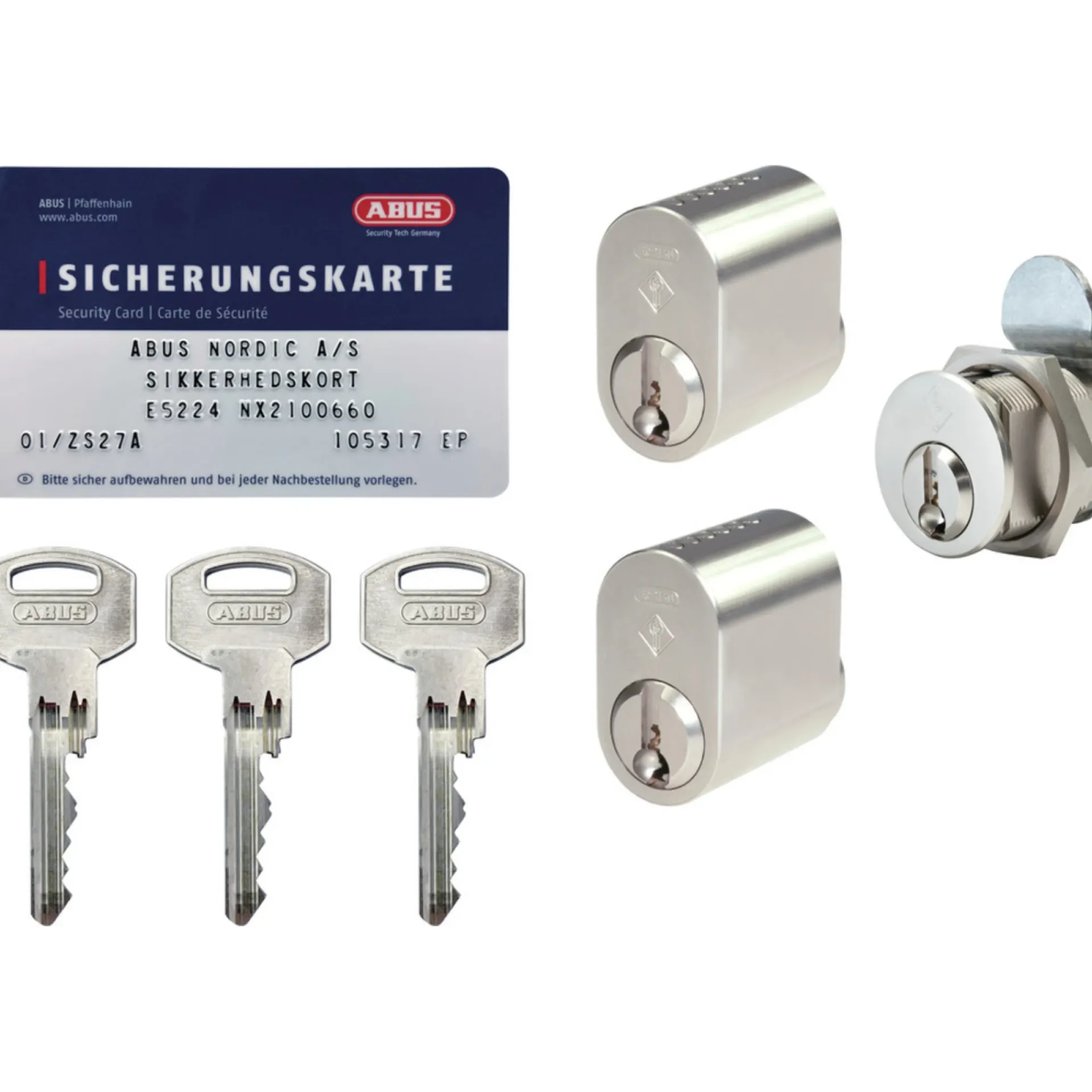 Clearance Abus NX21 LÅSESÆT NIKKEL SÆT