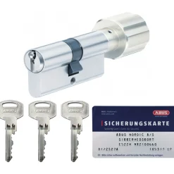 Clearance Abus NX21 N1L430_3050 PROFILCYLINDER PROFILCYLINDER MED KNOP NIKKEL SÆT