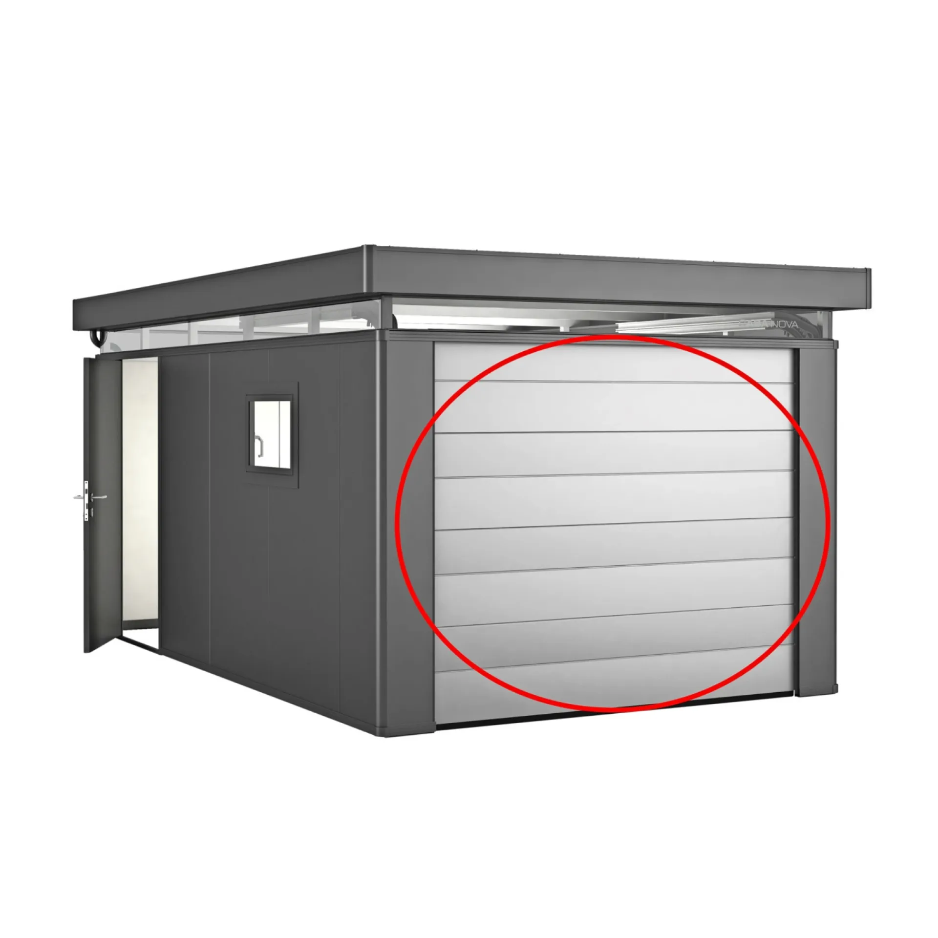 Outlet Biohort CASANOVA UDEN MOTOR GARAGEPORT SØLV METALLIC