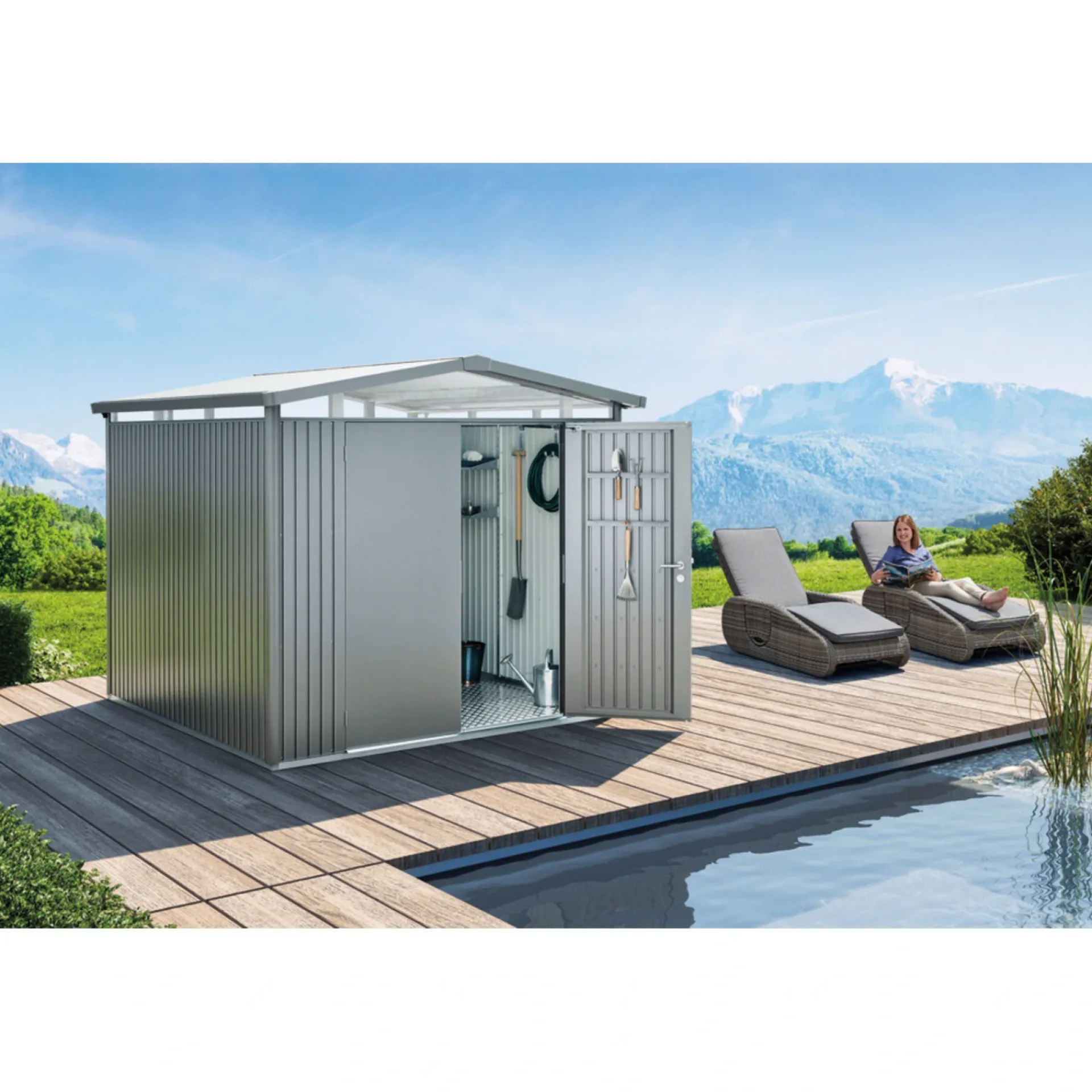 Discount Biohort PANORAMA P2 REDSKABSRUM SØLV METALLIC 5,41 M2