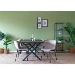 Best Boliginteriør BOLIGINTERIØR LAURA SPISESTOL BEIGE/SORT 83 X 48 X 59 CM