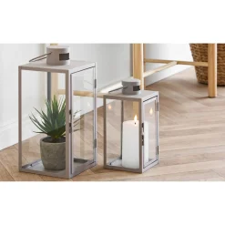 New Boliginteriør BOLIGINTERIØR METAL LANTERNESÆT H25/H35 CM BEIGE