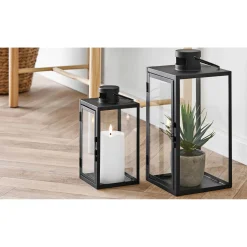 Discount Boliginteriør BOLIGINTERIØR METAL LANTERNESÆT H25/H35 CM SORT