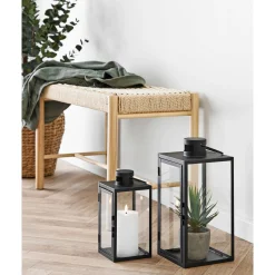 Discount Boliginteriør BOLIGINTERIØR METAL LANTERNESÆT H25/H35 CM SORT