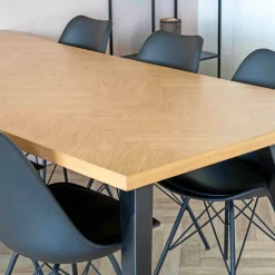 Discount Boliginteriør BOLIGINTERIØR SPISEBORD SILDEBENSMØNSTER NATUR 90 X 200 CM