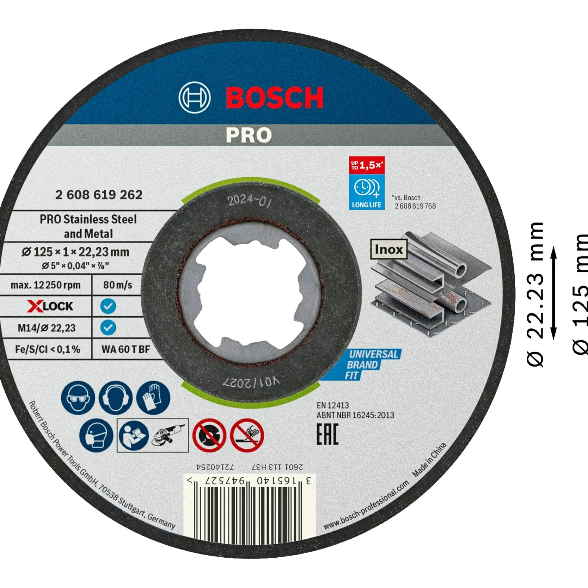 Hot Bosch TILBEHØR X-LOCK STDI SKÆRESKIVE 125MM 10 STK