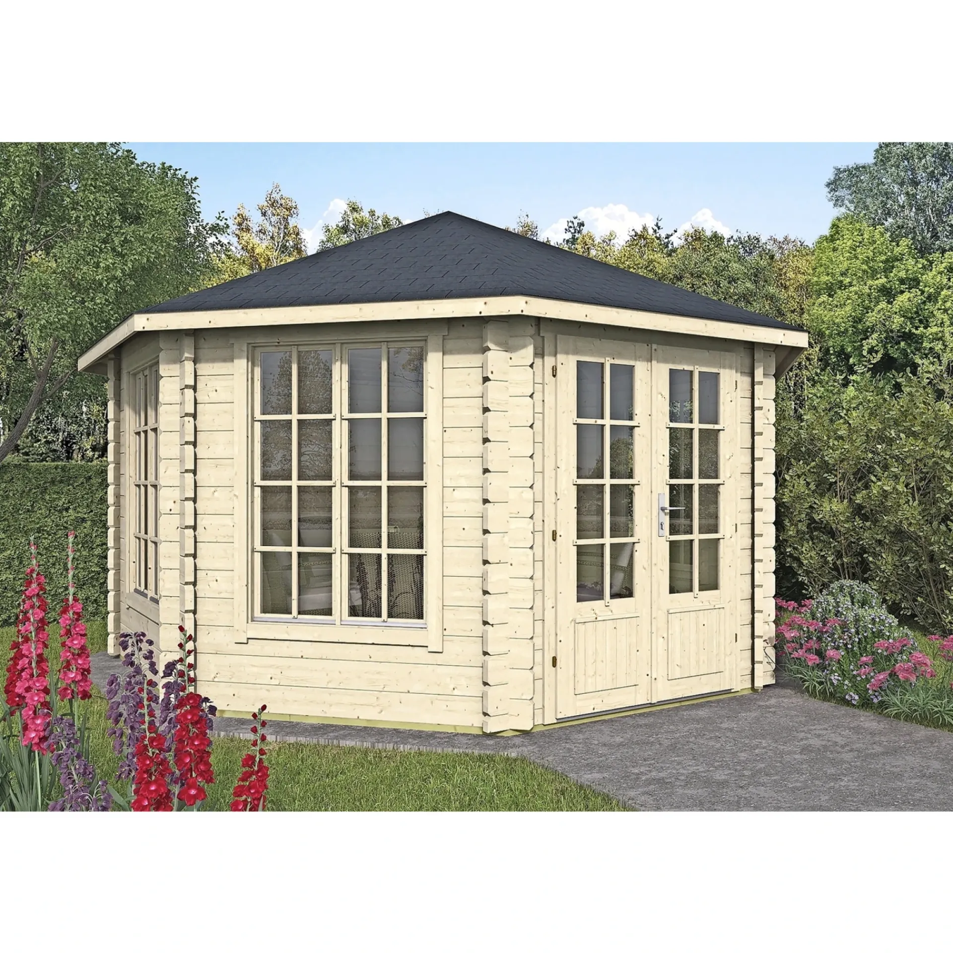 Outlet BYGNORDIC VIGDIS INKL. TAGSHINGELS OG GULV HYTTE 13,4 M2