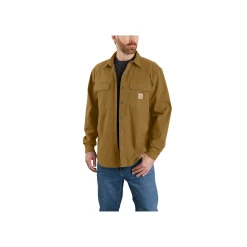 Outlet Carhartt CANVAS FLEECE-LINED SHIRT JACKET SKJORTEJAKKE M BRUN