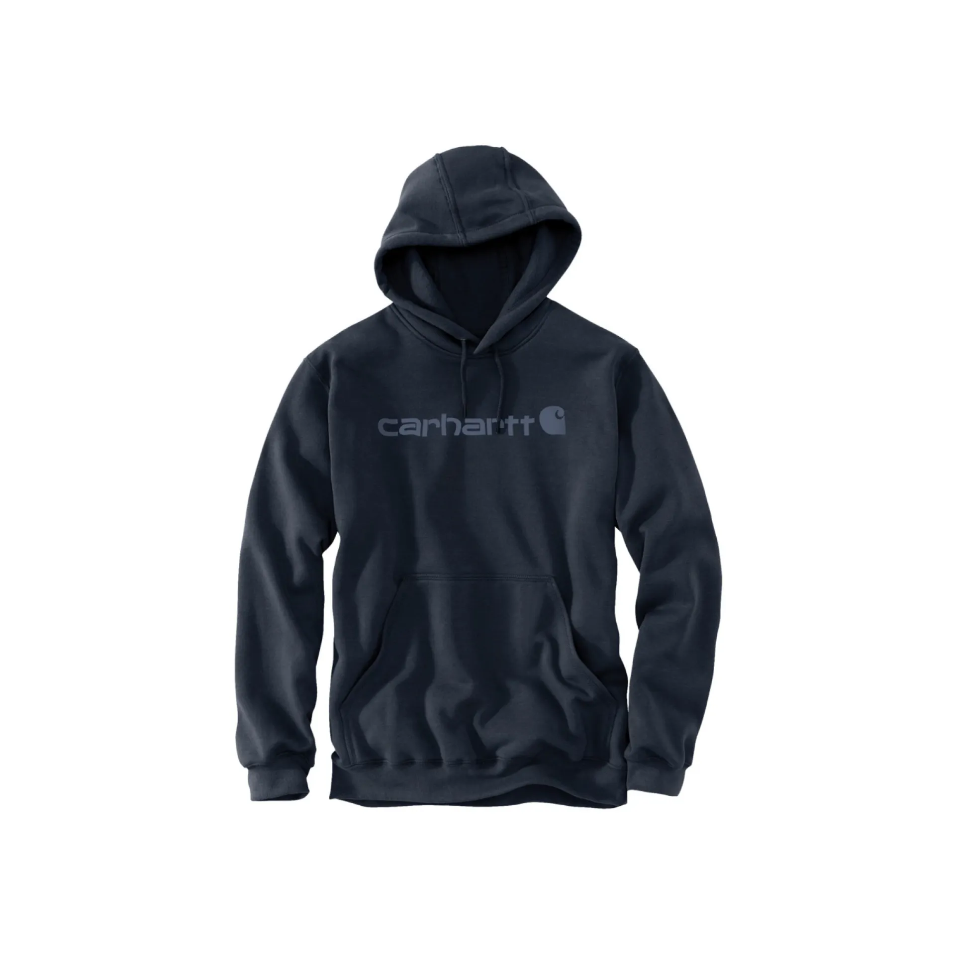 Best Carhartt MARQUETTE LOGO SWEATSHIRT HÆTTETRØJE S NAVY BLÅ