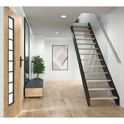 Clearance Dolle HELSINKI PLADSBESPARENDE TRAPPE LIGELØB SORT/LAKERET EG SORT