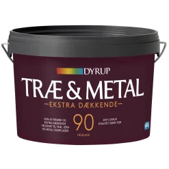 Sale Dyrup 90 EKSTRA DÆKKENDE TRÆ- OG METALMALING 2,25 L HVID