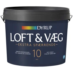 Outlet Dyrup 10 EKSTRA SPÆRRENDE VÆG- OG LOFTMALING 4,5 L HVID