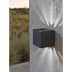 Outlet Eglo CALPINO 2 UDENDØRS VÆGLAMPE SORT 2X3,3W