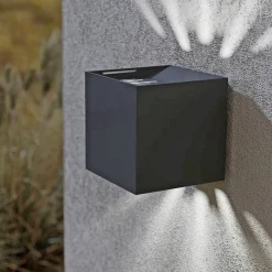 Outlet Eglo CALPINO 2 UDENDØRS VÆGLAMPE SORT 2X3,3W