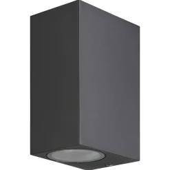 Clearance Eglo FIRKANTET MEDELLIN UDENDØRS VÆGLAMPE SORT 2X5W