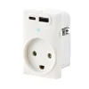 FESH SWITCH CURVELINE - 2 X USB STIKKONTAKT HVID 1,5 MODUL M/JORD