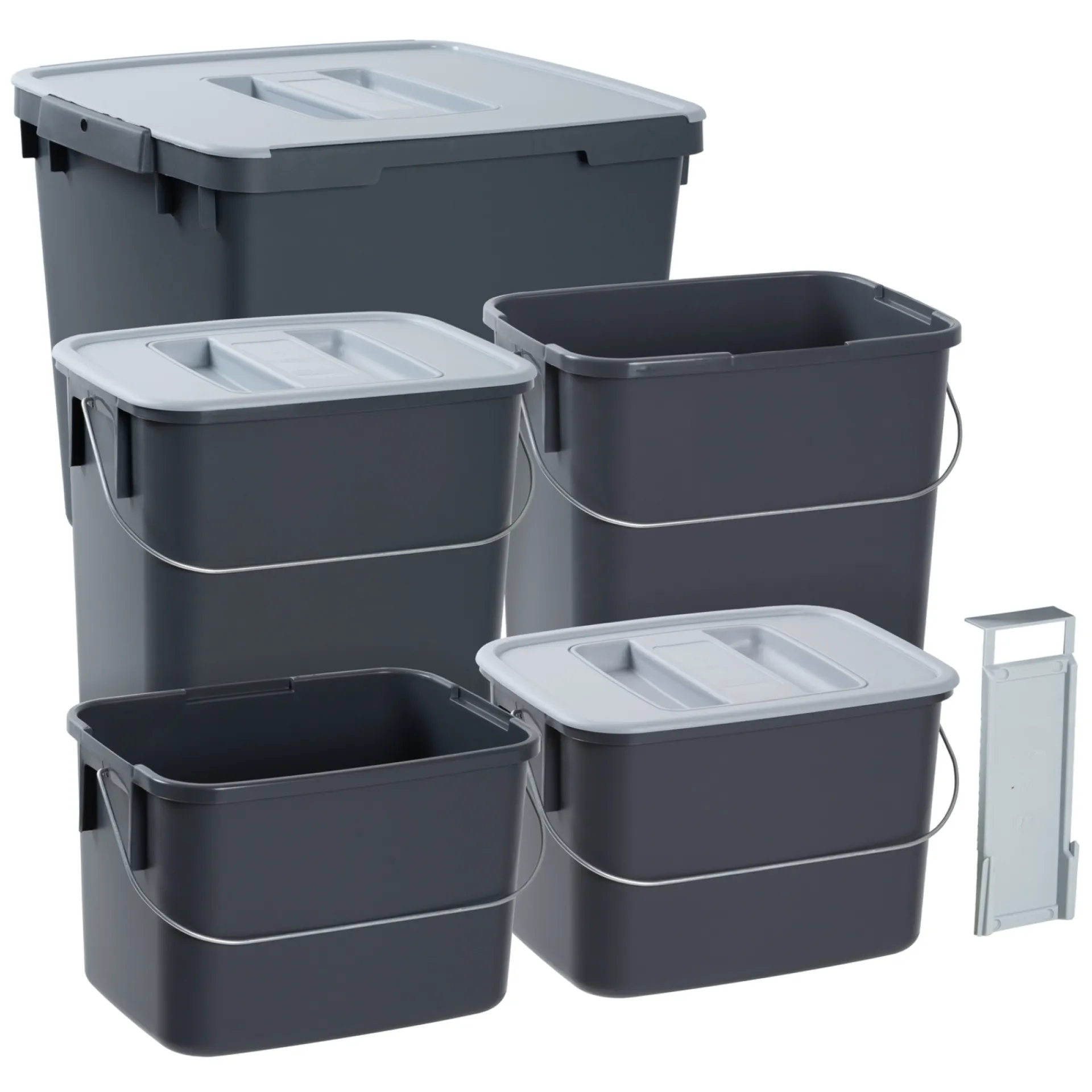 Sale G. funder 1X25 L., 2X12 L. 2X7 L. AFFALDSSORTERING GRÅ 375 X 275 X 450