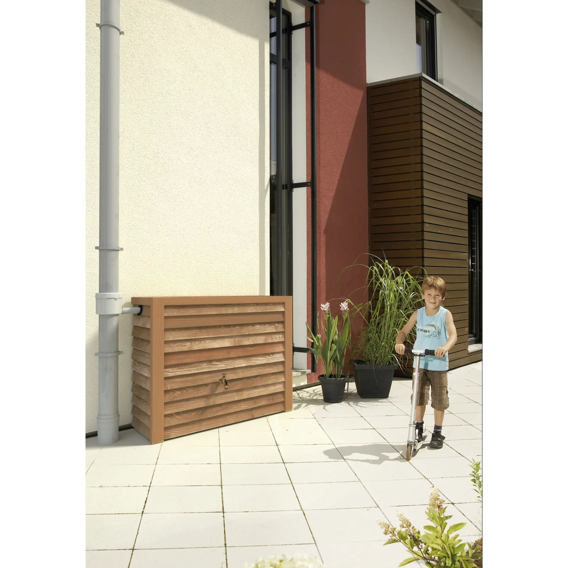 Garantia WOODY 350 L REGNVANDSBEHOLDER 40 X 124 X 100 CM LYS BRUN