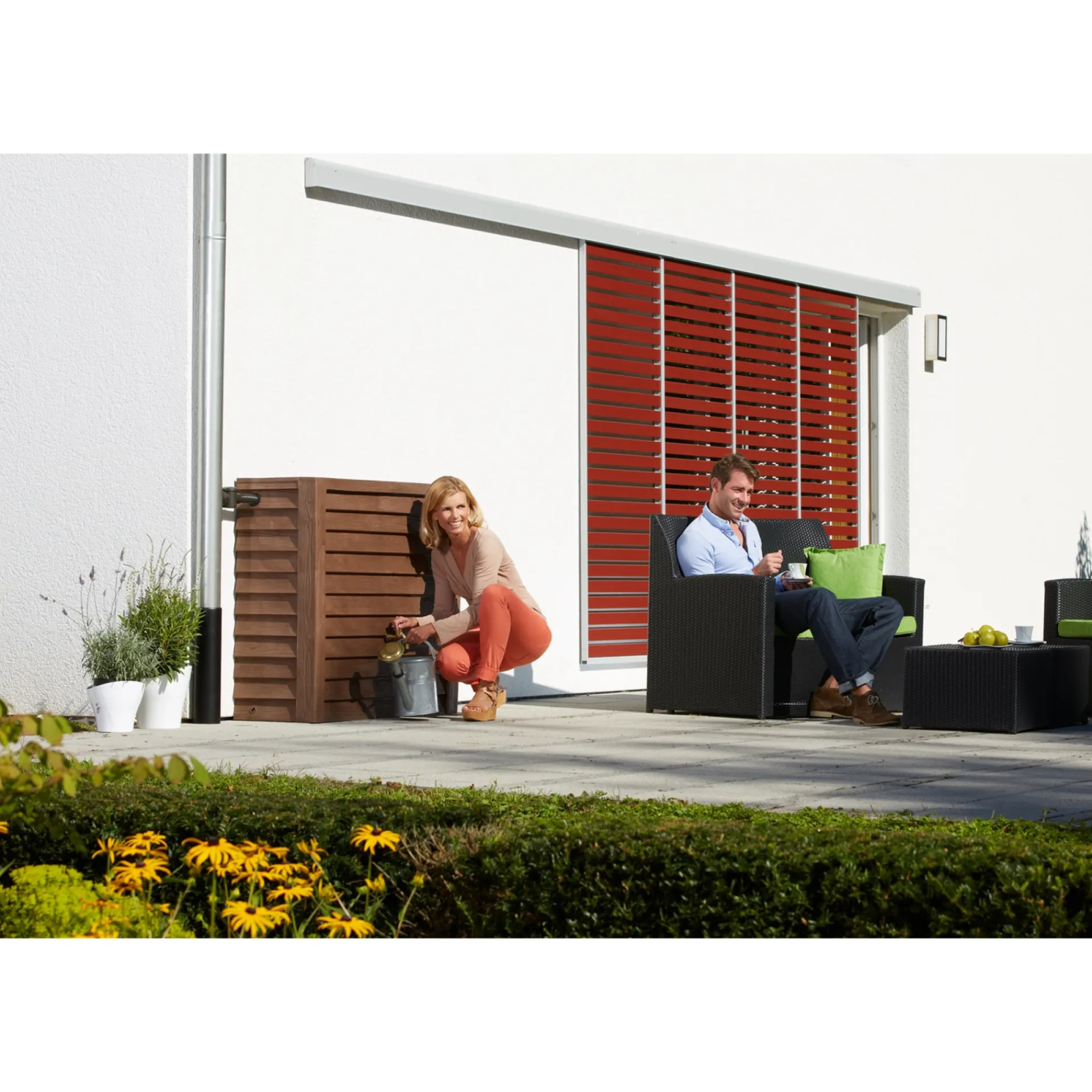 Hot Garantia WOODY 350L REGNVANDSBEHOLDER 400X1000X1240 MM MØRK BRUN