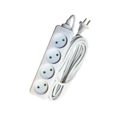 Discount Gripo STIKDÅSE 4 UDTAG U/JORD HVID 5 M KABEL