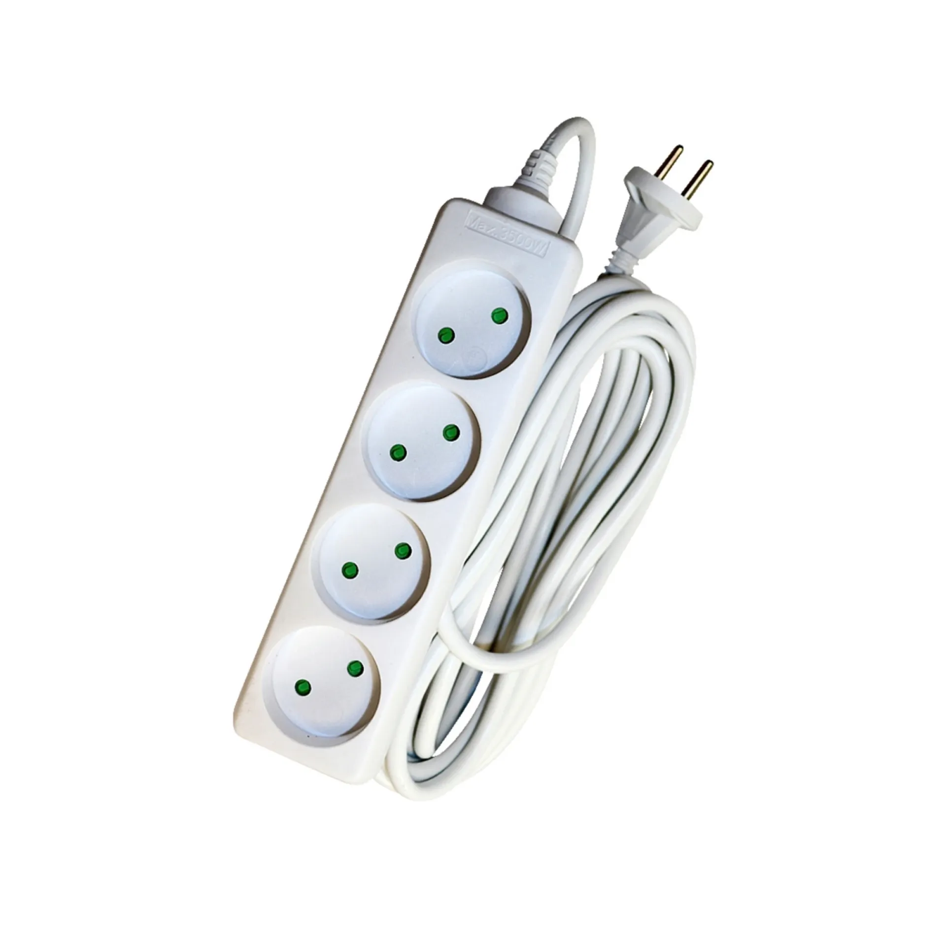 Discount Gripo STIKDÅSE 4 UDTAG U/JORD HVID 5 M KABEL