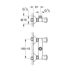 Outlet Grohe COSTA L BRUSEARMATUR KROM