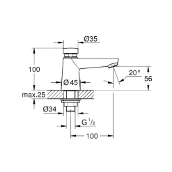 New Grohe EUROECO HÅNDVASKARMATUR 1-GREB KROM