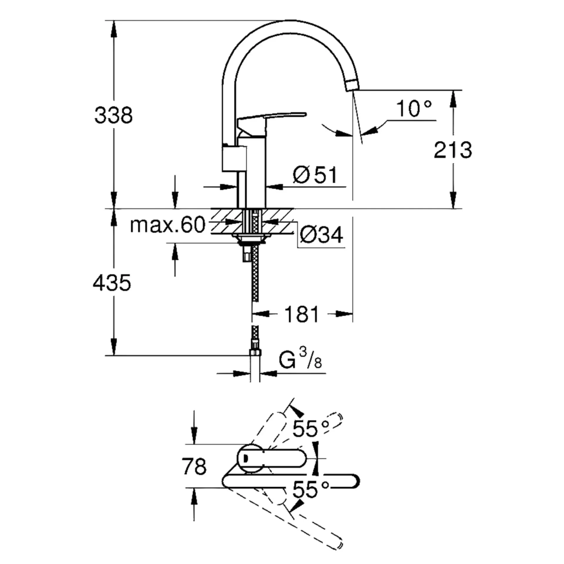 New Grohe KØKKENARMATUR KROM