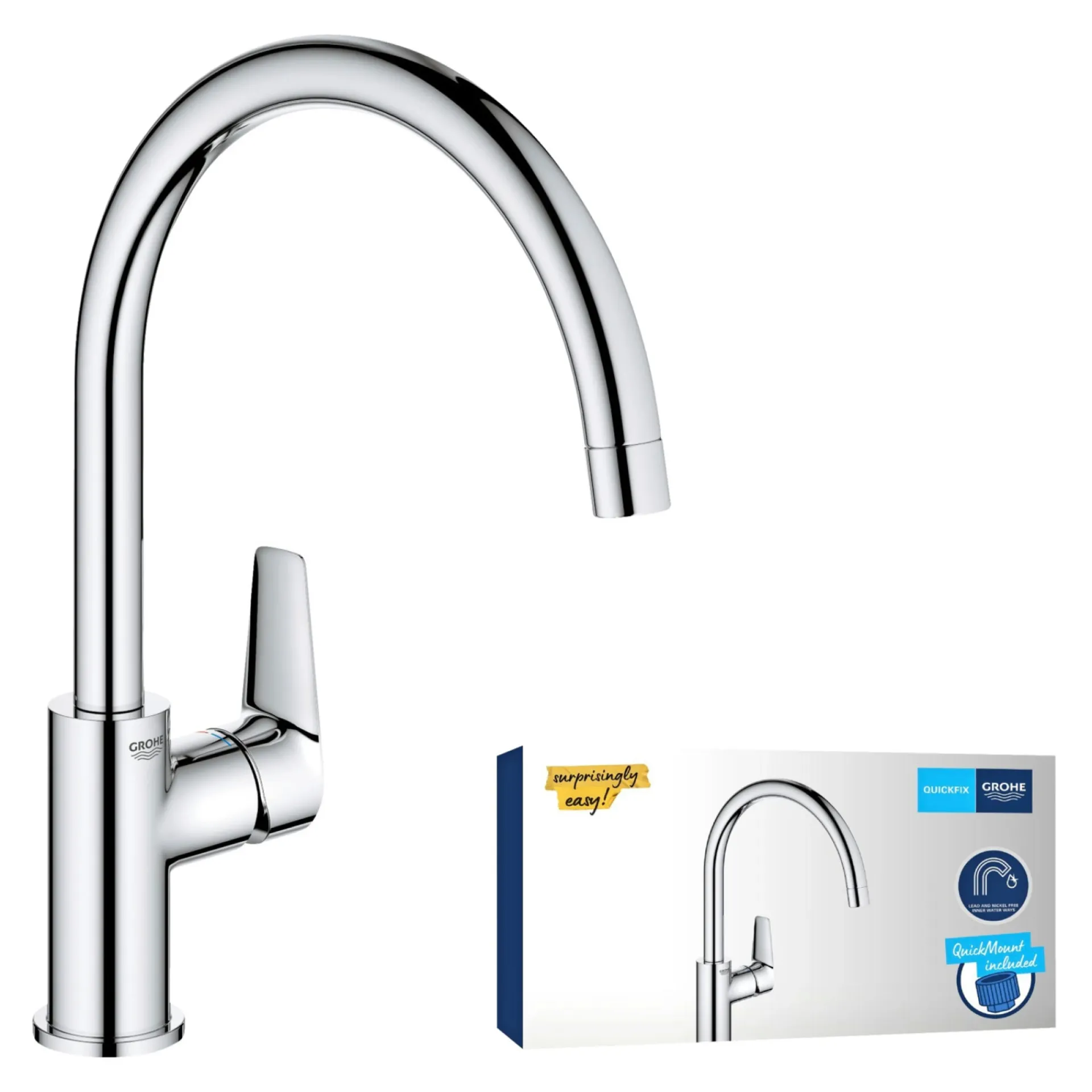 Sale Grohe START EDGE QUICKFIX, C-TUD KØKKENARMATUR KROM