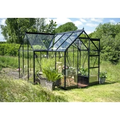 Best Halls ICON 6 GARDENHOUSE EKSKL. SOKKEL HÆRDET GLAS SORT 8,6 M2