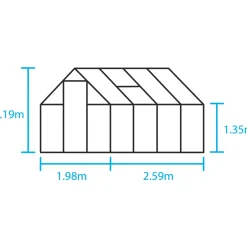 Sale Halls QUBE 68 DRIVHUS 3 MM HÆRDET GLAS HELE BANER SORT 5 M²