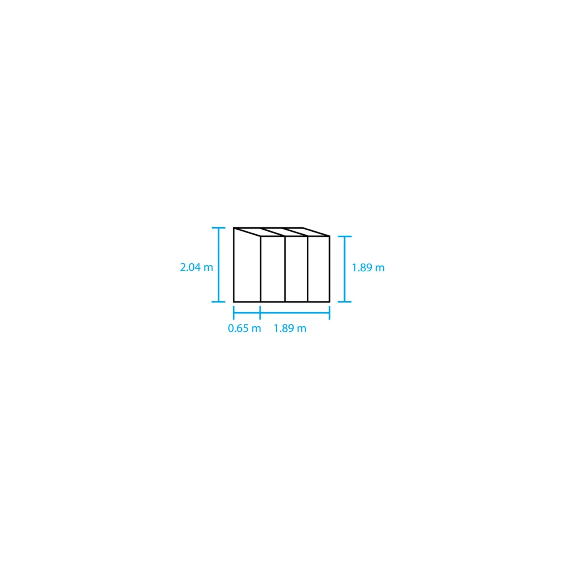 New Halls QUBE LEAN-TO 26 VÆGDRIVHUS 3 MM HÆRDET GLAS SORT 1,2 M²