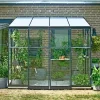 Clearance Halls QUBE LEAN-TO 68 VÆGDRIVHUS 3 MM HÆRDET GLAS SORT 4,7 M2