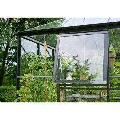 New Halls QUBE SQUARE DRIVHUS 3 MM HÆRDET GLAS HELE BANER SORT 6,3 M2