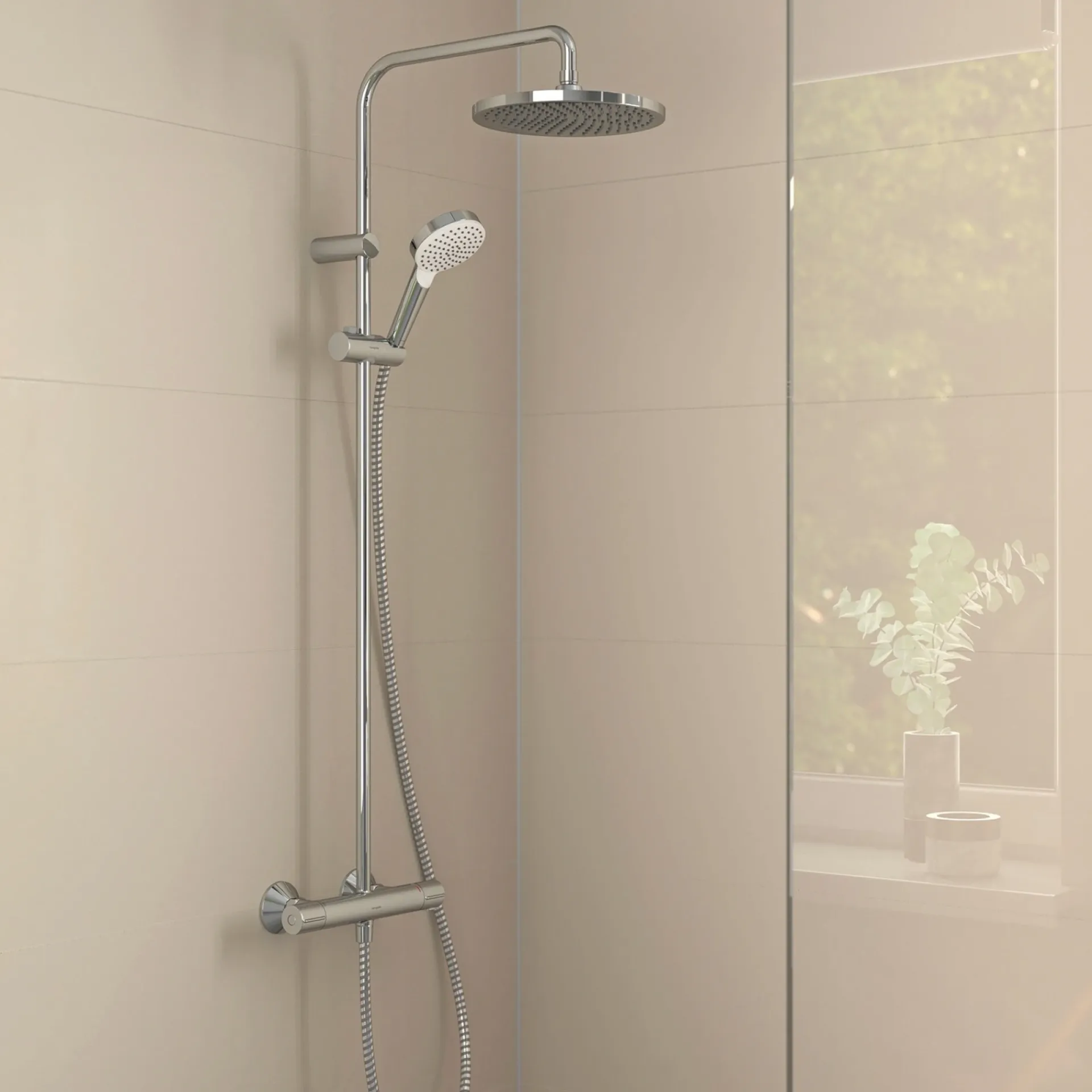 Best Hansgrohe MOVENTA ECOSMART S240 BRUSESYSTEM KROM