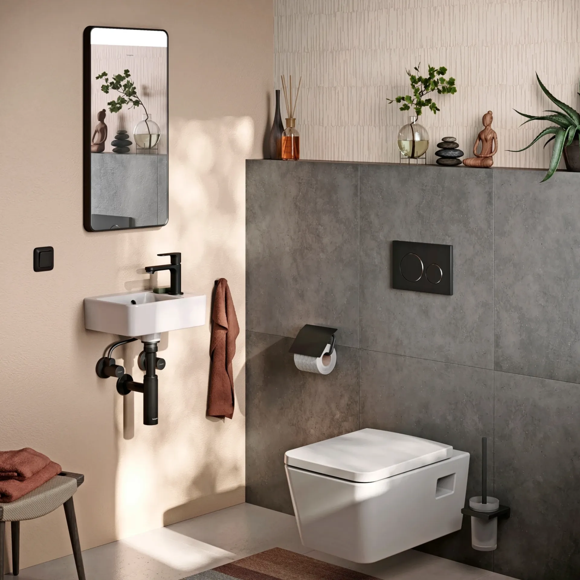Outlet Hansgrohe REBRIS 80 COOLSTART HÅNDVASKARMATUR 1-GREB MAT SORT