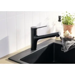 Best Hansgrohe ZESIS M33 150, 2-JET KØKKENARMATUR MAT SORT