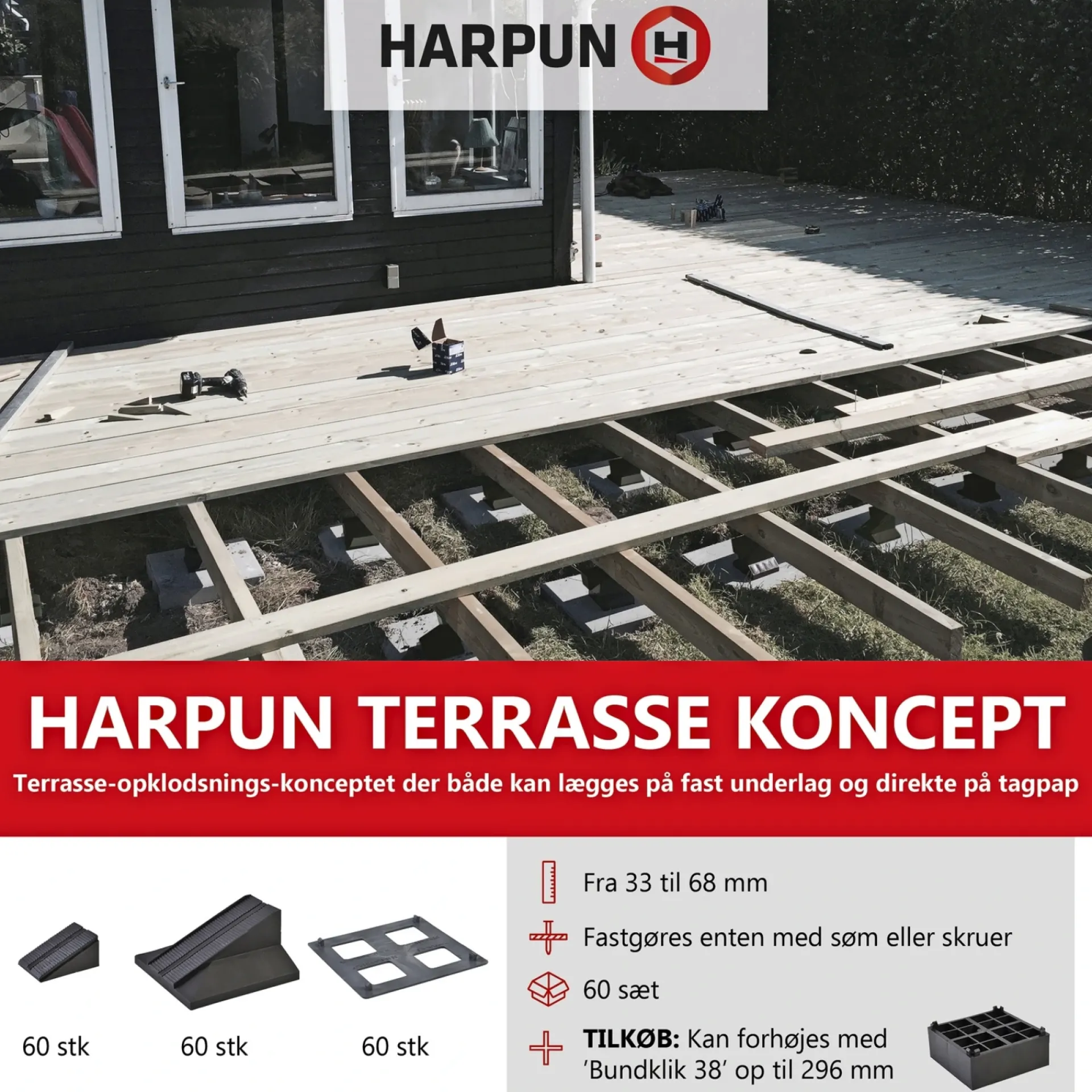 Discount Harpun TERRASSEBESLAG 296X402X317 MM 60 STK