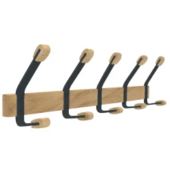 Hot Home>it KNAGERÆKKE SORT 5 KN L50×D7X H12 CM