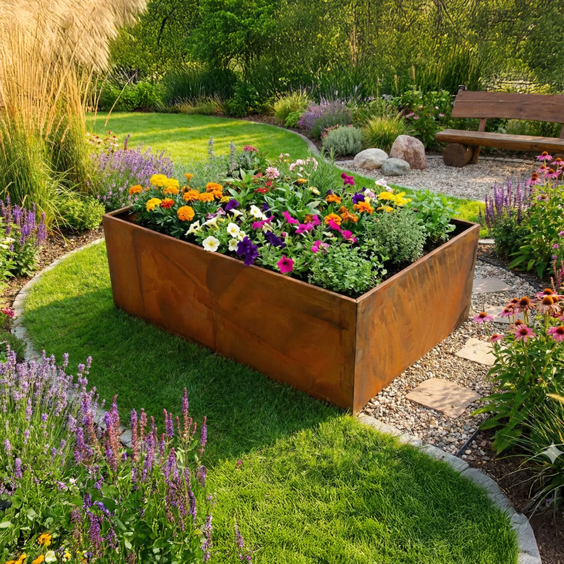 New Hortus 210-900 UDEN BUND HØJBED RUST PATINA 40 X 120 X 80 CM