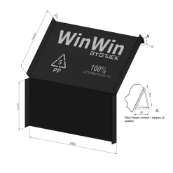 Hot Jual WINWIN PLADE SPÆRAFSTAND 1000 MM VINDSTOPPLADE SORT 450 + 1450 + 3X50 MM