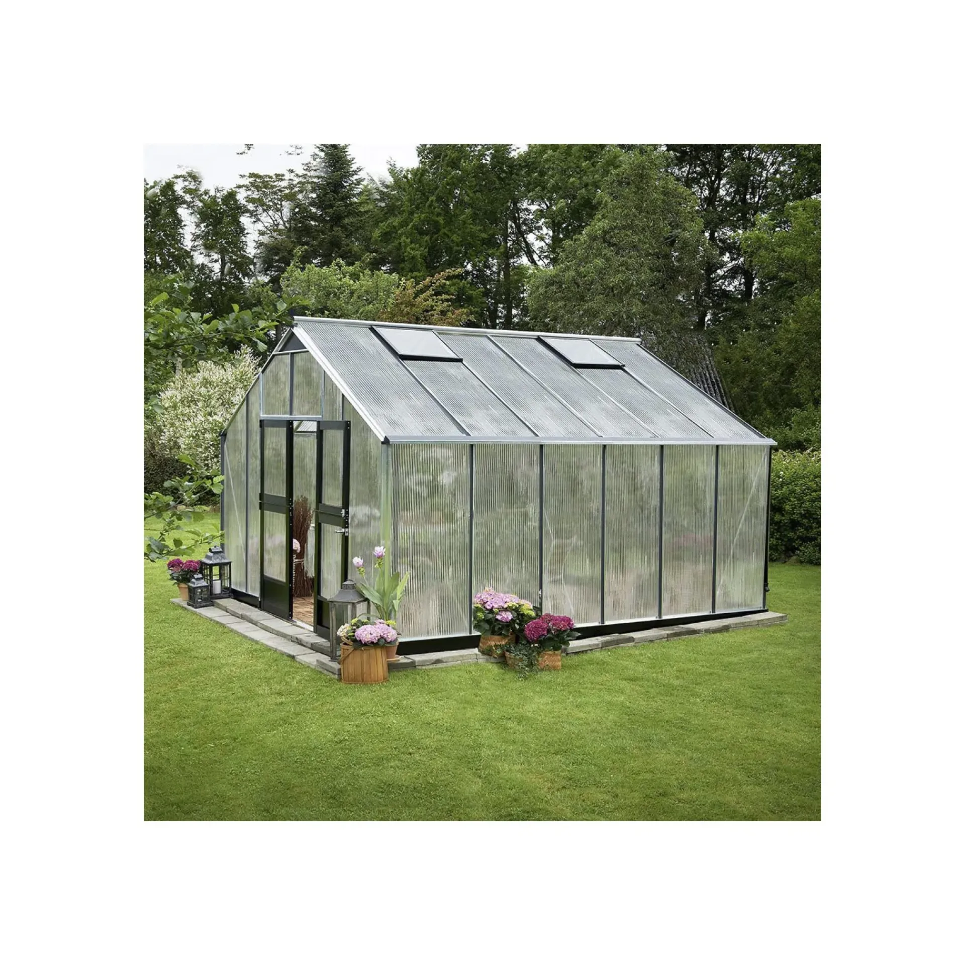 Sale Juliana GARTNER EKSKL. SOKKEL DRIVHUS 10 MM POLY ALUMINIUM 16,2 M2