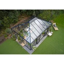 Juliana GRAND OASE DRIVHUS 3 MM HÆRDET GLAS HELE BANER ANTRACIT 25,6 M2