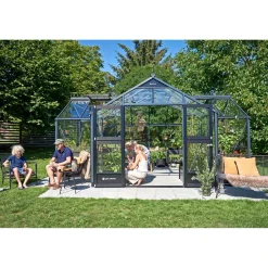 Sale Juliana ORANGERI DRIVHUS 3 MM HÆRDET GLAS HELE BANER ANTRACIT 21,5 M2