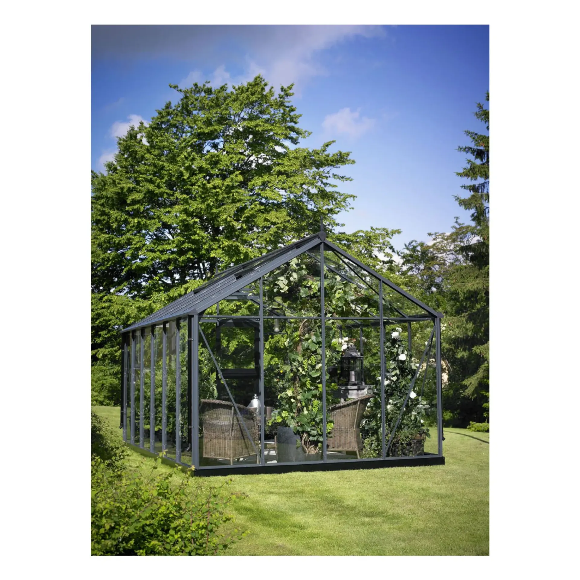 Clearance Juliana PREMIUM DRIVHUS 10 MM POLY ANTRACIT 13 M²