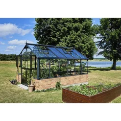 Clearance Juliana PREMIUM EKSKL. SOKKEL DRIVHUS 3 MM HÆRDET GLAS HELE BANER ANTRACIT 13 M²
