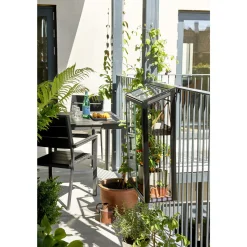 Clearance Juliana URBAN BALCONY VÆGDRIVHUS 4 MM HÆRDET GLAS HELE BANER SORT 0,16 M²