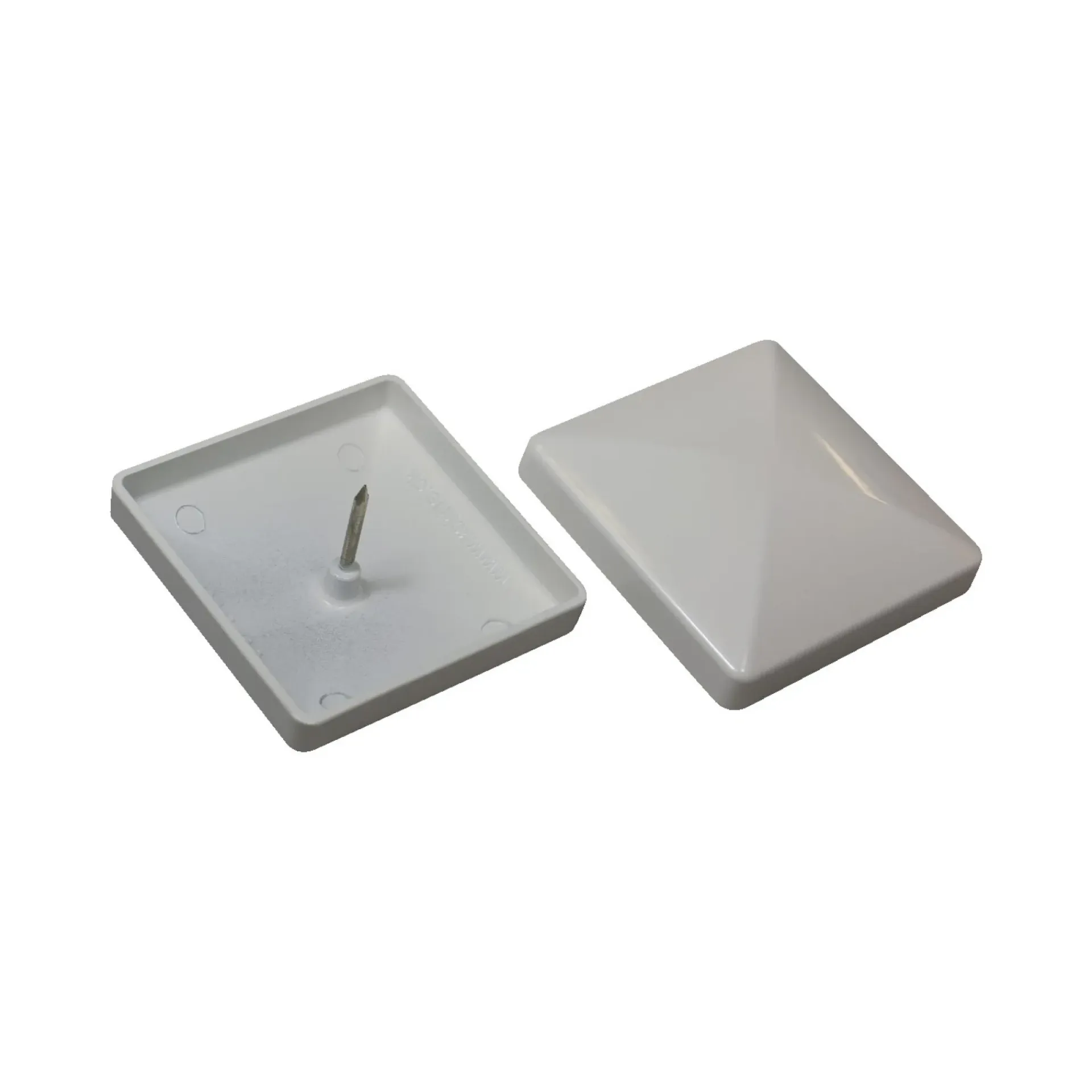 Kokille CAP 76 STOLPEHAT ALUMINIUM HVID 76 X 76 MM