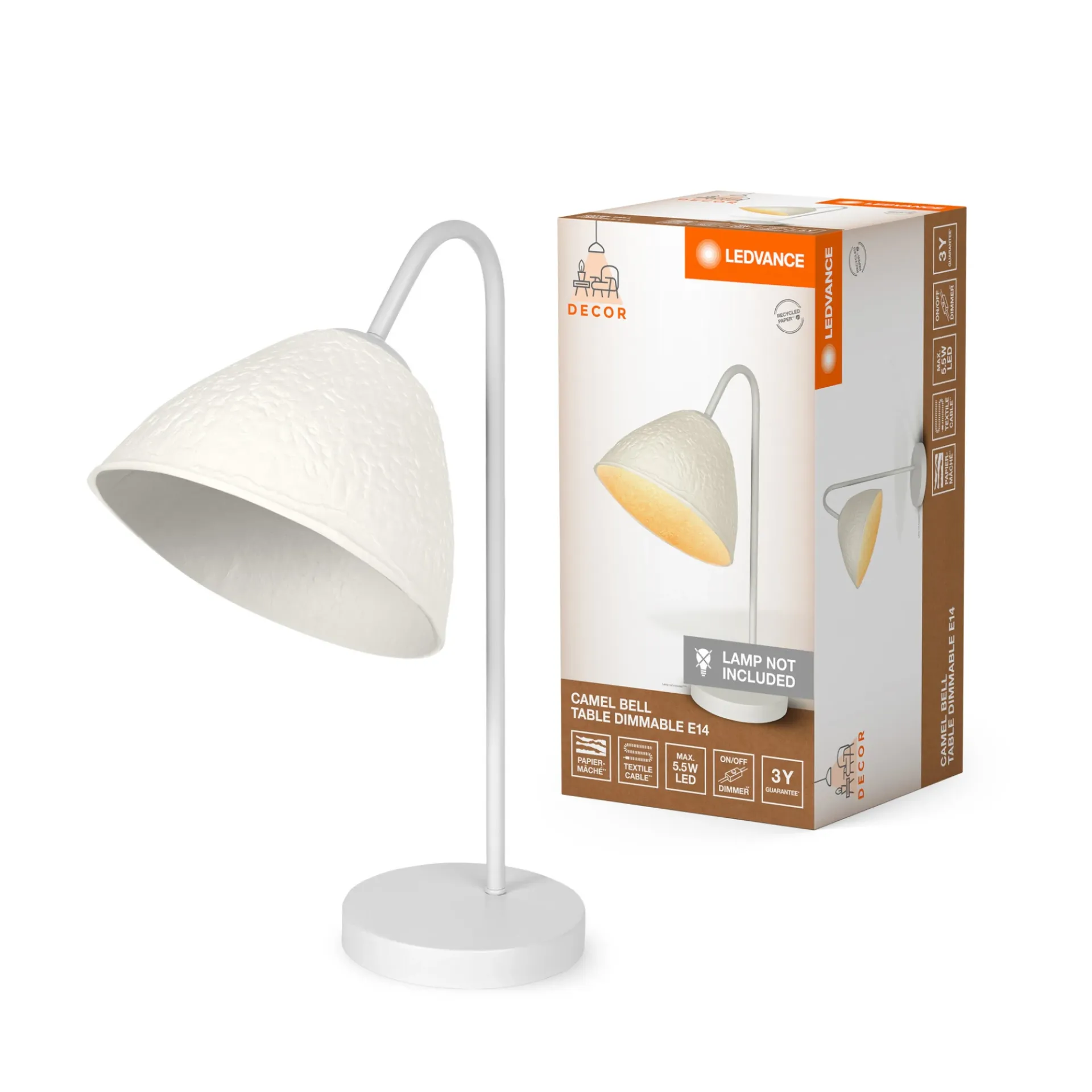 Hot LEDVANCE DECOR CAMEL BORDLAMPE HVID 50,3 CM