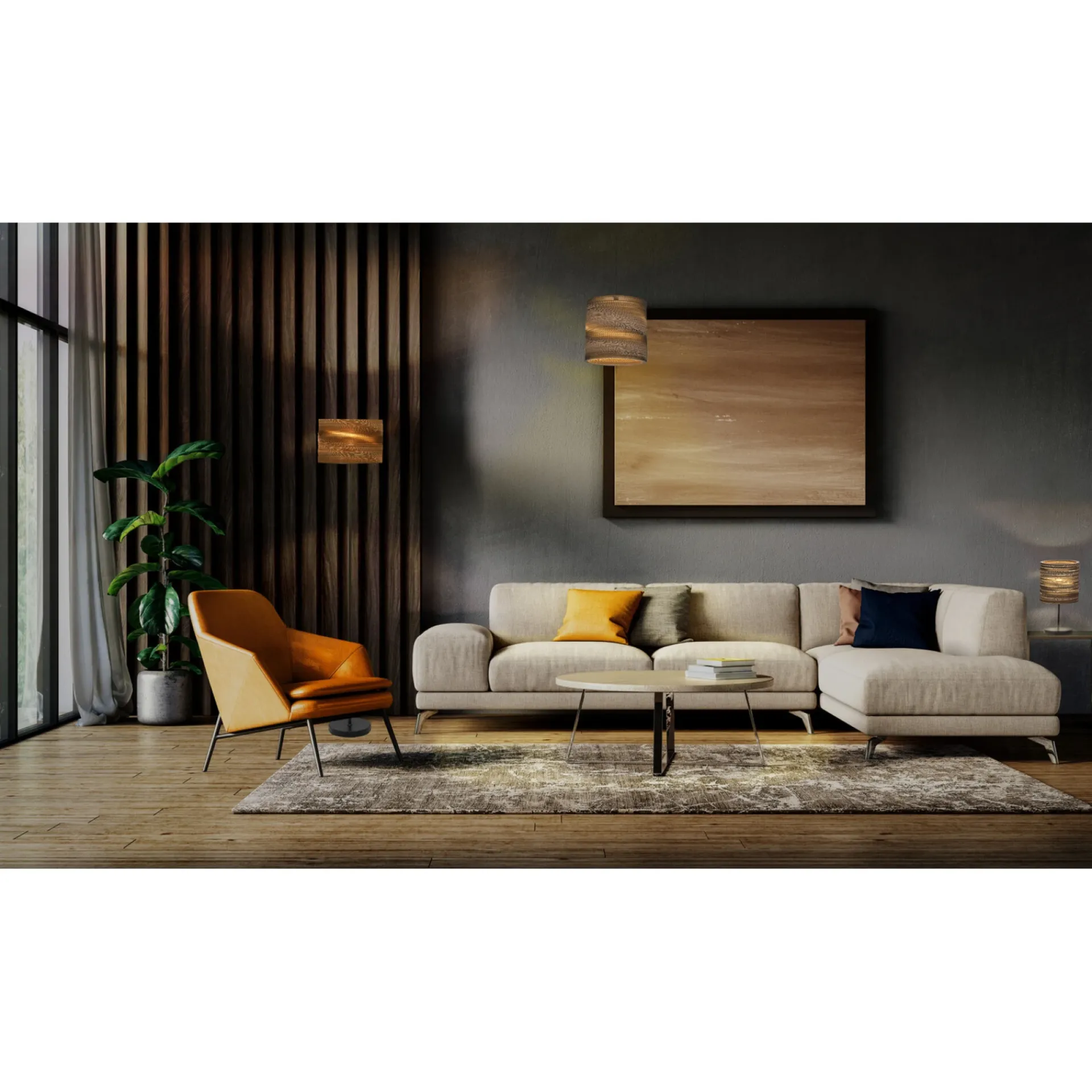Best LEDVANCE DECOR CARDBOARD BORDLAMPE BRUN 25,8 CM